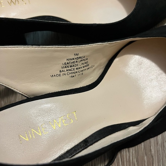 Nine West black Suede Leather cross straps heels - Picture 2 of 7